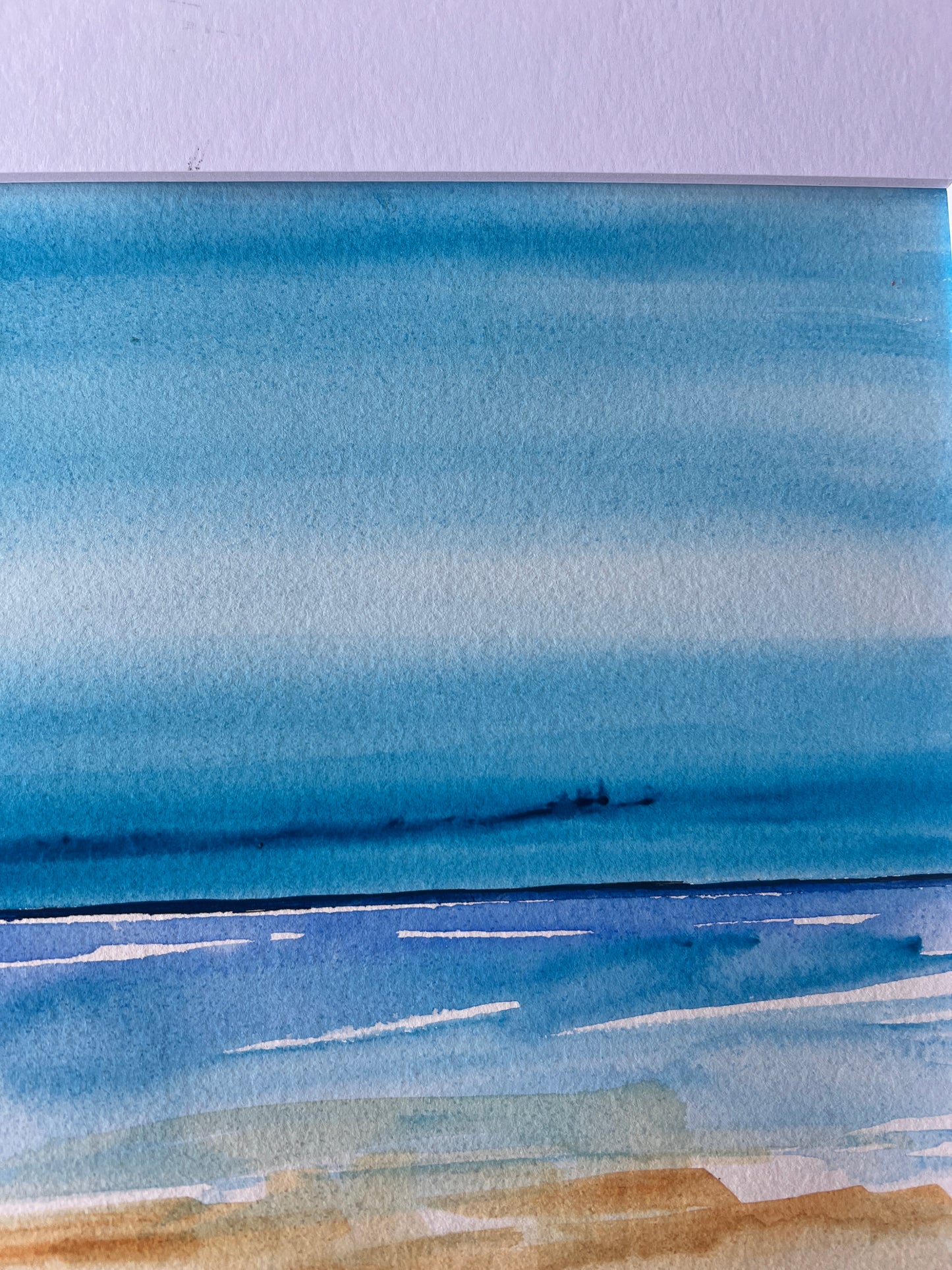 Modern semi abstract original watercolour mounted and framed