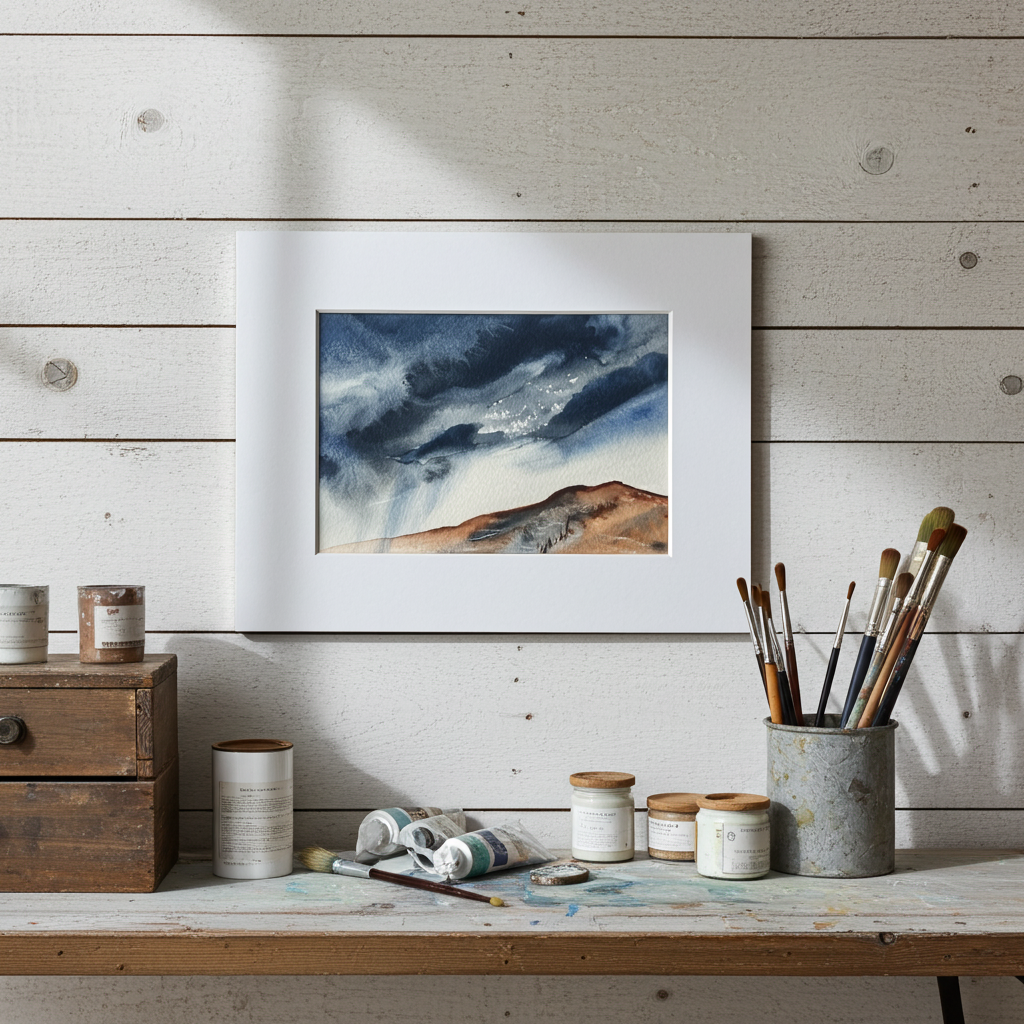 Water colour original art ‘storm on the moor ‘